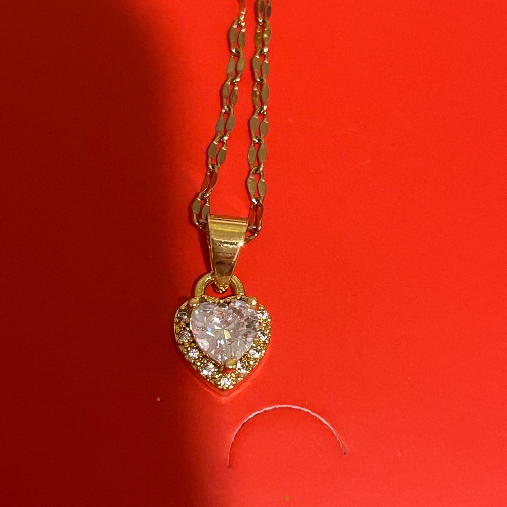 Gold Diamond Heart Necklace